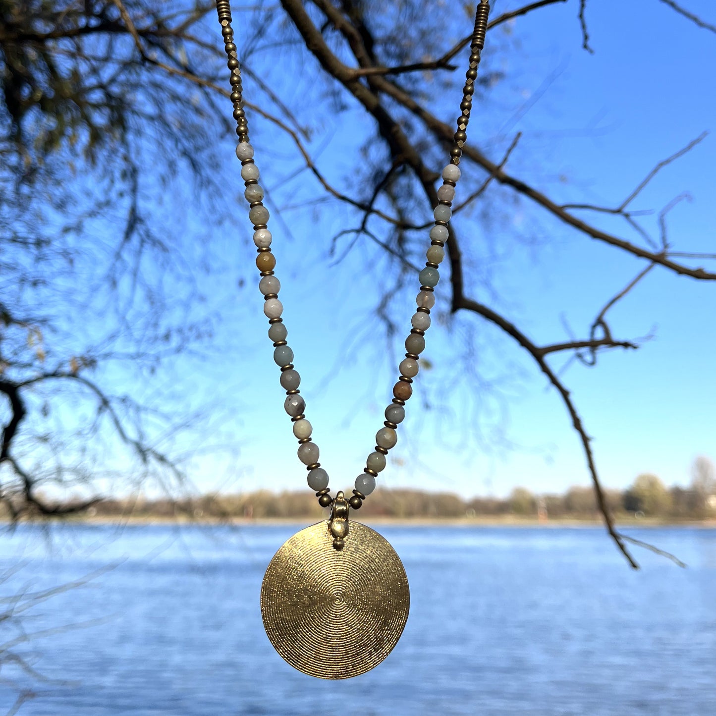 Halskette Eternity Spiral Amazonite