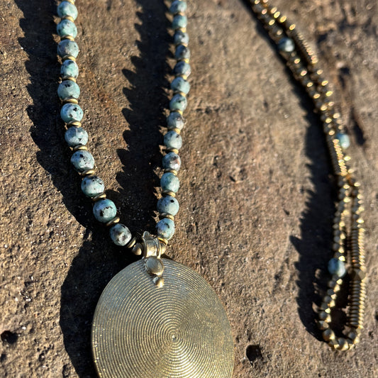 Halskette Eternity Spiral Türkis