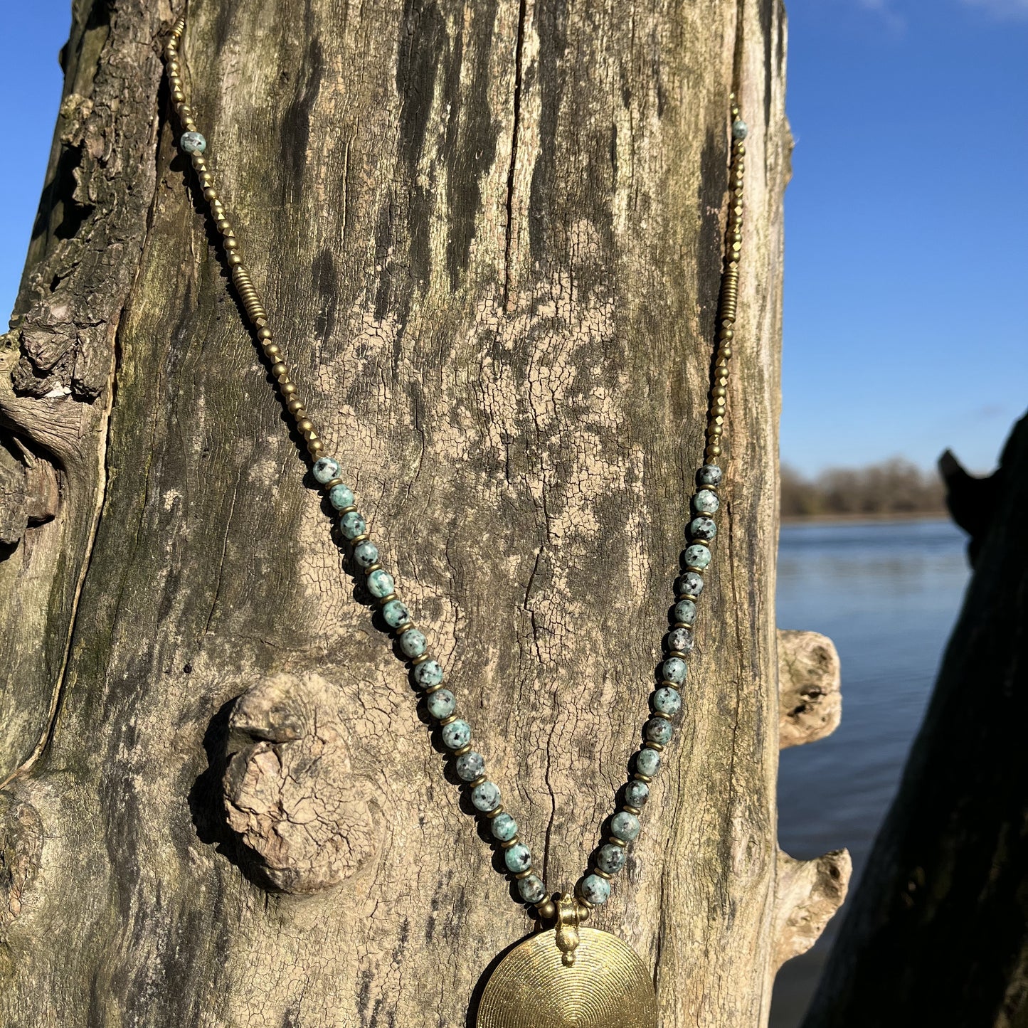 Halskette Eternity Spiral Türkis