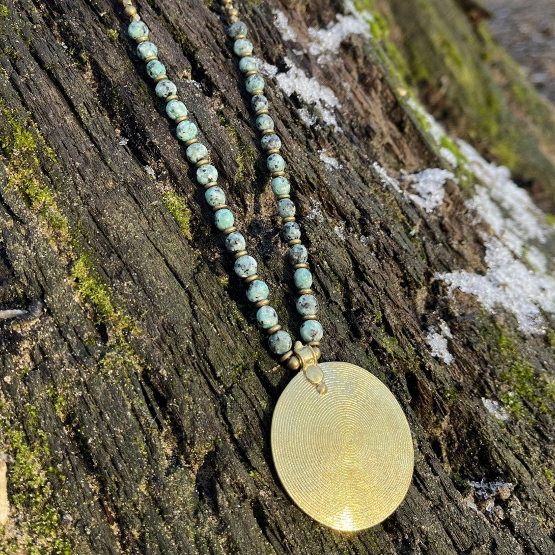 Halskette Eternity Spiral Türkis