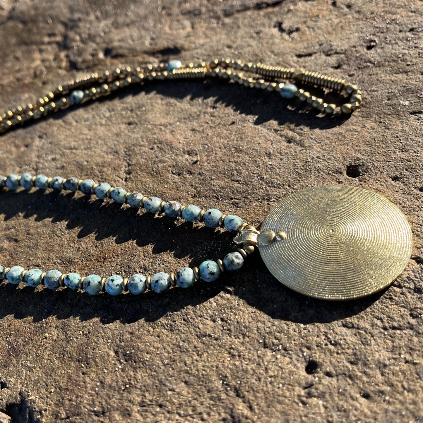 Halskette Eternity Spiral Türkis